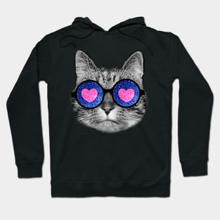 Cat with heart glasses Hoodie